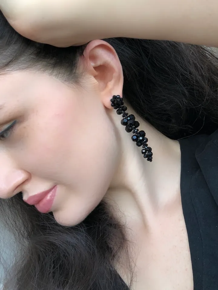 Cluster Drip Beaded Earrings