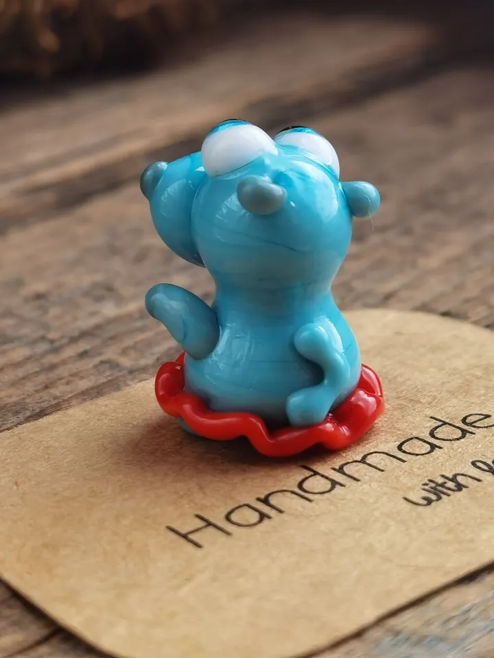 House Hippo figurine Hippo art Hippo gifts Hippo ornament Ballerina gifts Hippopotamus Hippo for Christmas Tiny glass animals