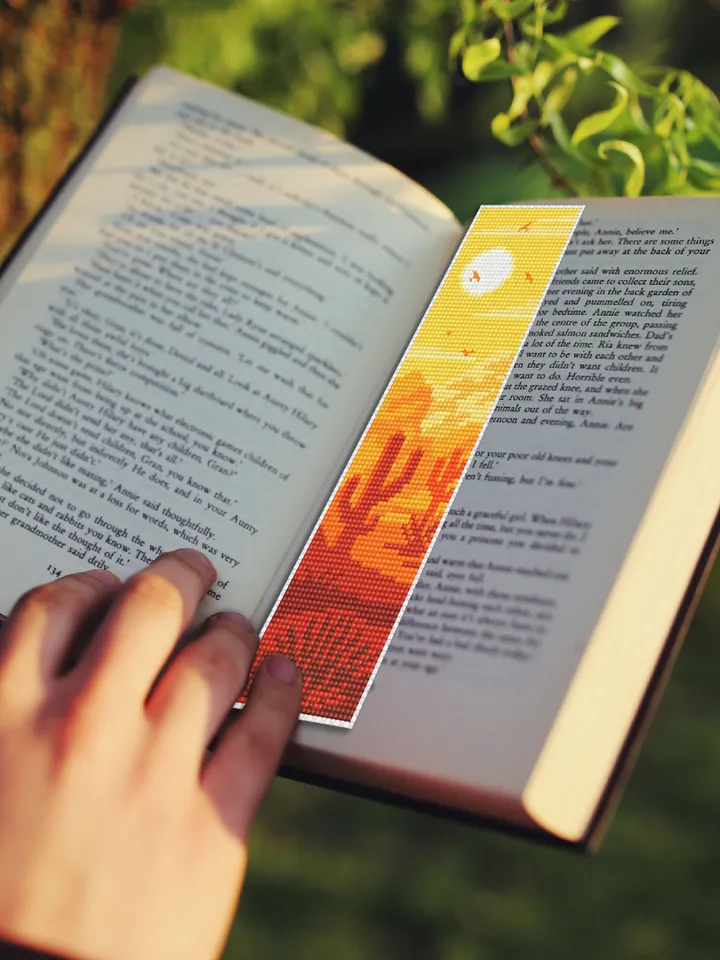 Bookmark nature cross stitch pattern digital PDF Handmade bookmark landscape embroidery beginners Instant download Gift for book lover #B15