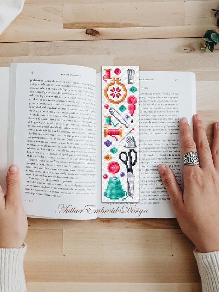 Needlepoint bookmark cross stitch pattern PDF download Sewing accessories cross stitch chart, Handmade bookmark pattern digital PDF #B451