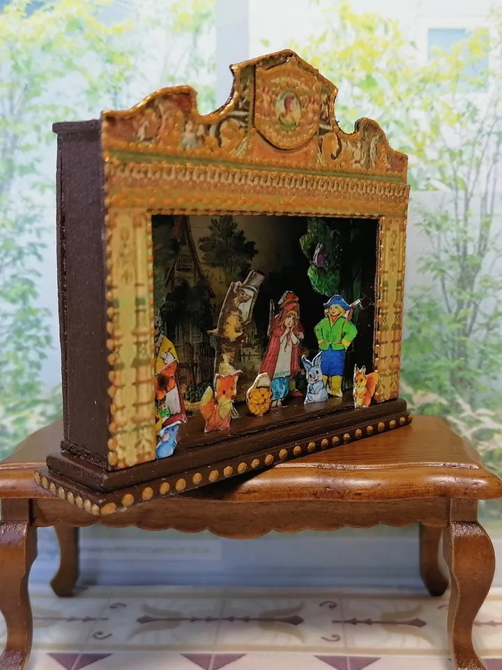 Puppet show. Theater based on the fairy tale Little Red Riding Hood.