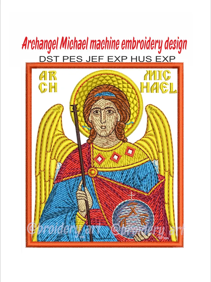 Archangel Michael machine embroidery design