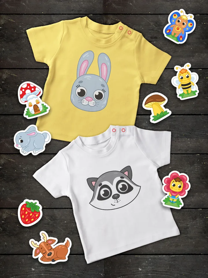Cute vector cartoon illustrations for children