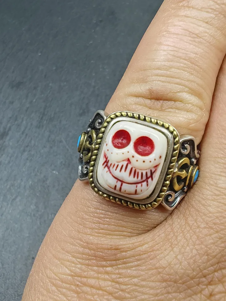 Gandhanra Unique Handcrafted Tibetan Silver Ring | Ivo Citipati Skull Master Ring | Adjustable Size | Protection Jewelry | Spiritual Gift