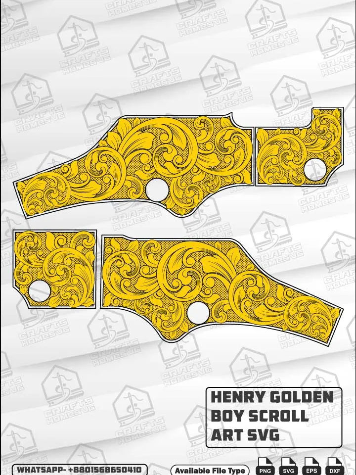Henry Golden Boy Scroll Design SVG | Laser Cut File | Engraving | Scroll art | Metal Curving