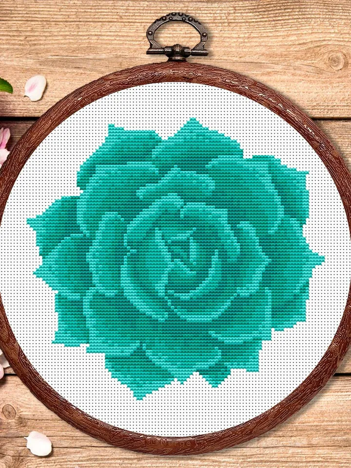 The Succulent Cross Stitch Pattern, Flower Cross Stitch Pattern, Embroidery Succulent, Flowers xStitch, Potted Flowers xStitch #flw011