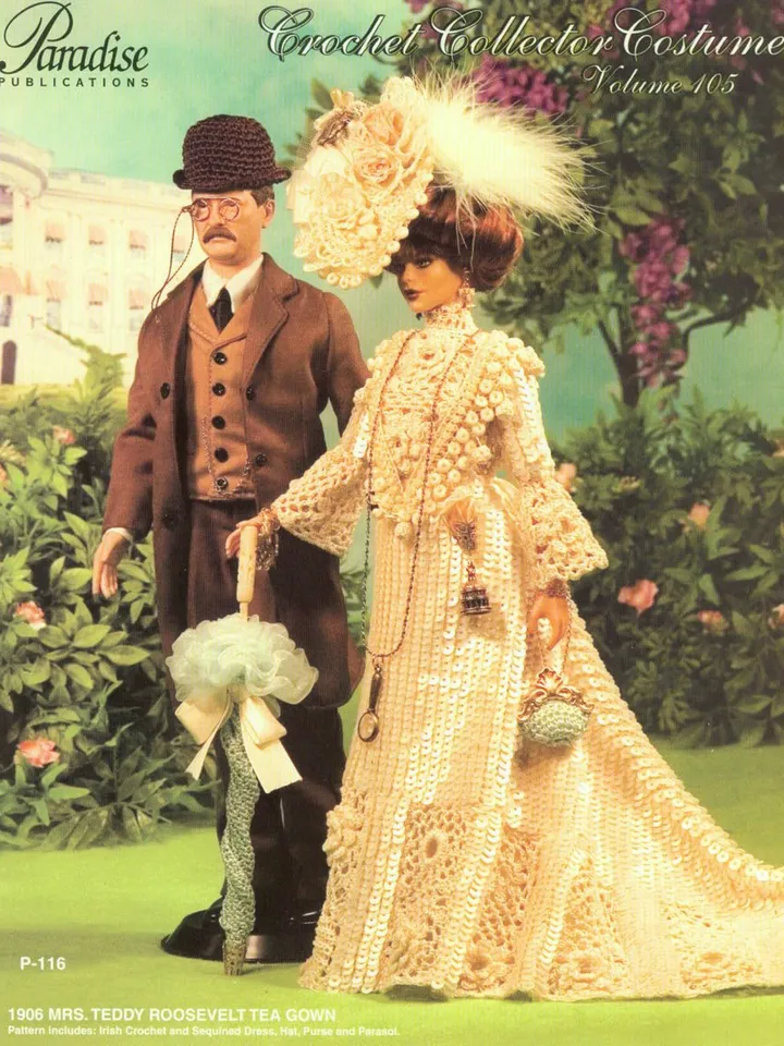 Barbie Dress Crochet Pattern Vintage for Dolls 11-1/2" Digital Download PDF