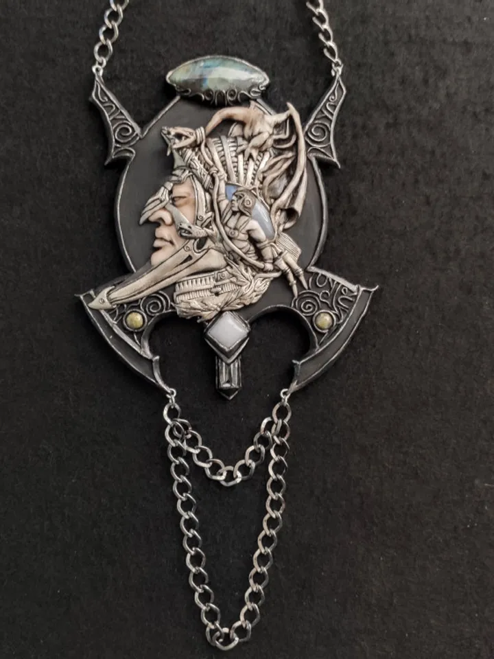 Dragon Necklace, Mens Dragon Amulet, Steampunk Necklace, Steampunk Dragon