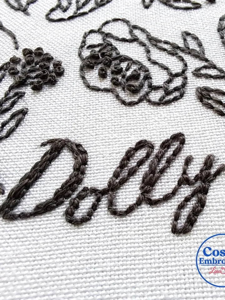 Personalized Pet Paw Embroidery Pattern Custom Dog Cat Name Design Step-by-Step Beginner Friendly PDF Tutorial DIY Unique Hoop Art