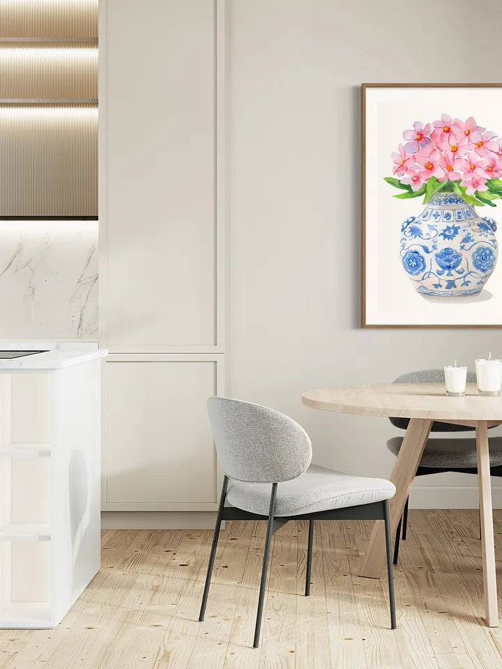 Chinoiserie Watercolor Vase Art Print Blue And White Porcelain Vase Ginger Jar Wall Art Farmhouse Decor Housewarming Gift Vintage Wall Art