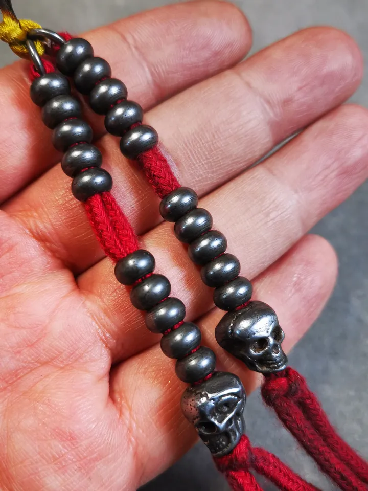 Gandhanra Handmade 7mm Cold Iron Tibetan Buddhist Prayer Bead Counters for 10-20mm Mala