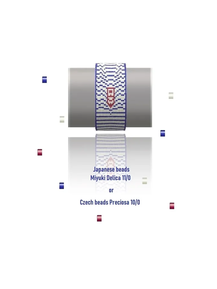 Cuff Bracelet patterns in Loom-Square Stitch technique for Miyuki Delicas and Preciosa. Instant Download