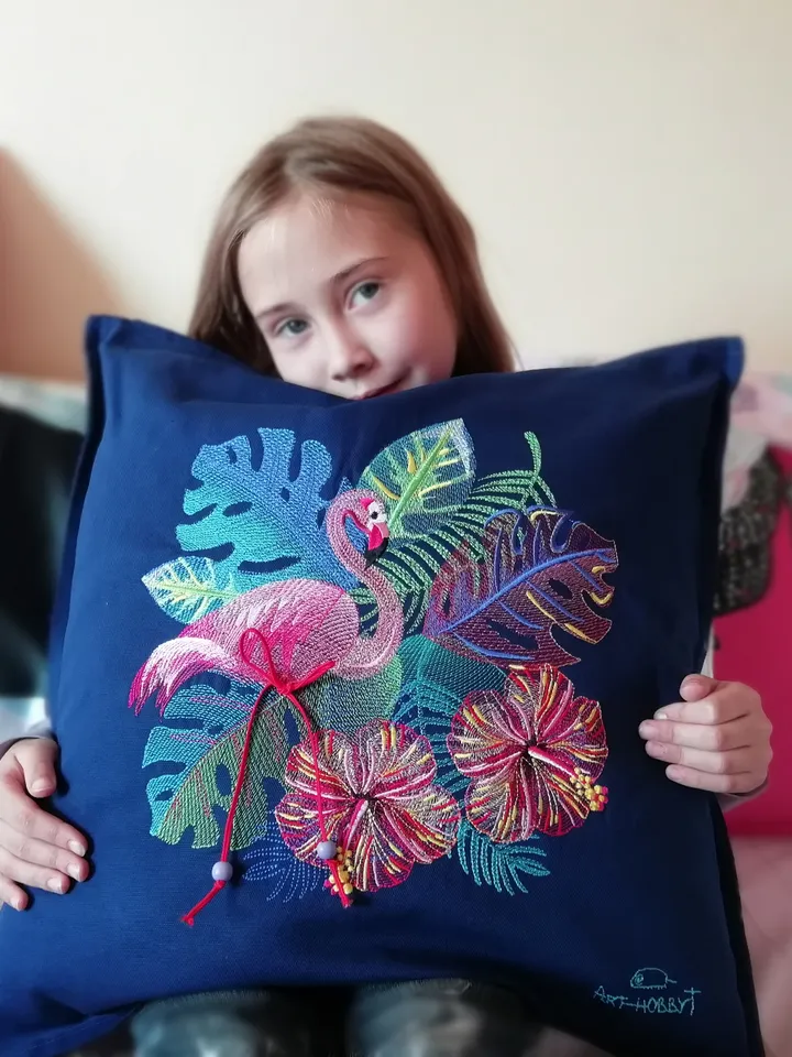 Machine Embroidery DesignFlamingo Tropics
