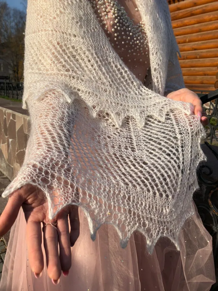 Handmade shawls and wraps, Bridesmaid shawl ivory, Crochet wool shawl,Prayer shawl for women,Mom gift from daughter