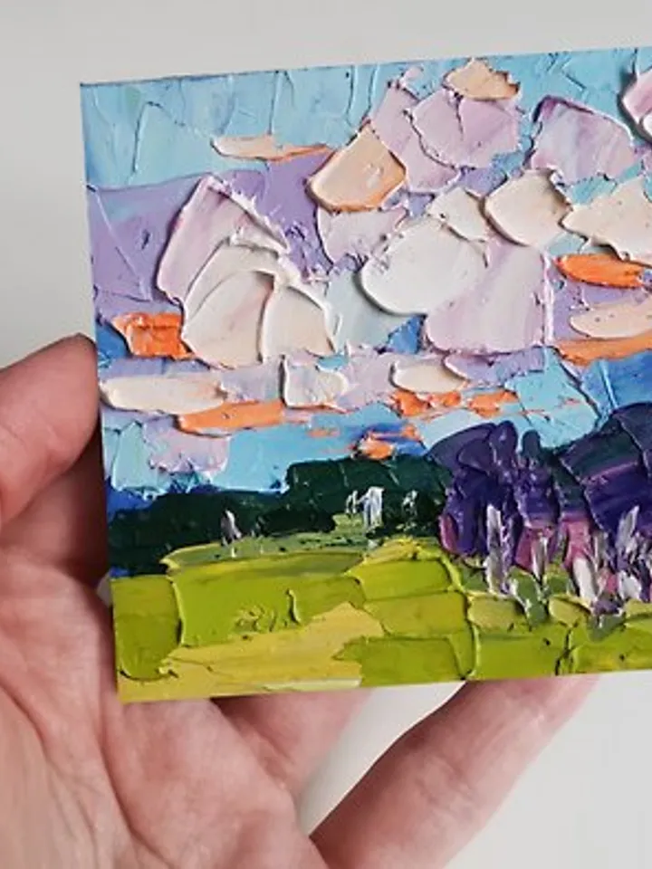 Sky Guan Painting 油畫原作 Original Art 手工油畫 Clouds 油畫 掛畫 Oil Painting by Verafe