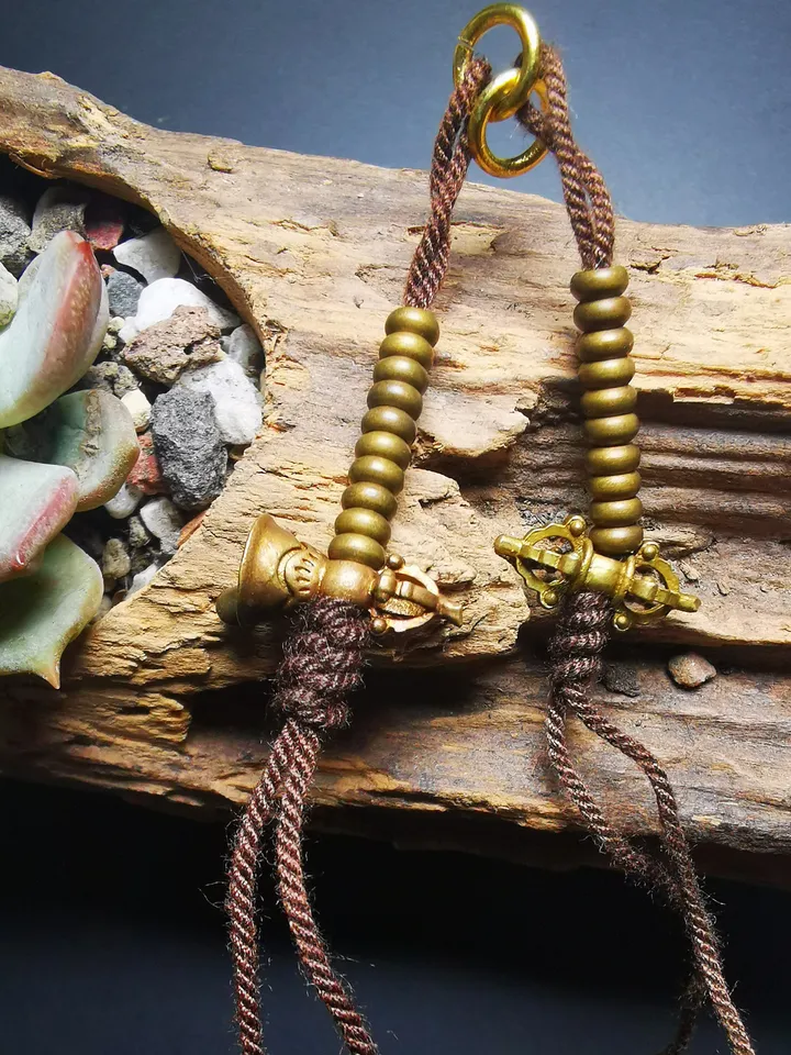 Gandhanra Handmade Tibetan Buddhist Mala Counters,Prayer Bead Counters,Carved with Dorje and Vajra, Small Size 4mm,Made of Brass