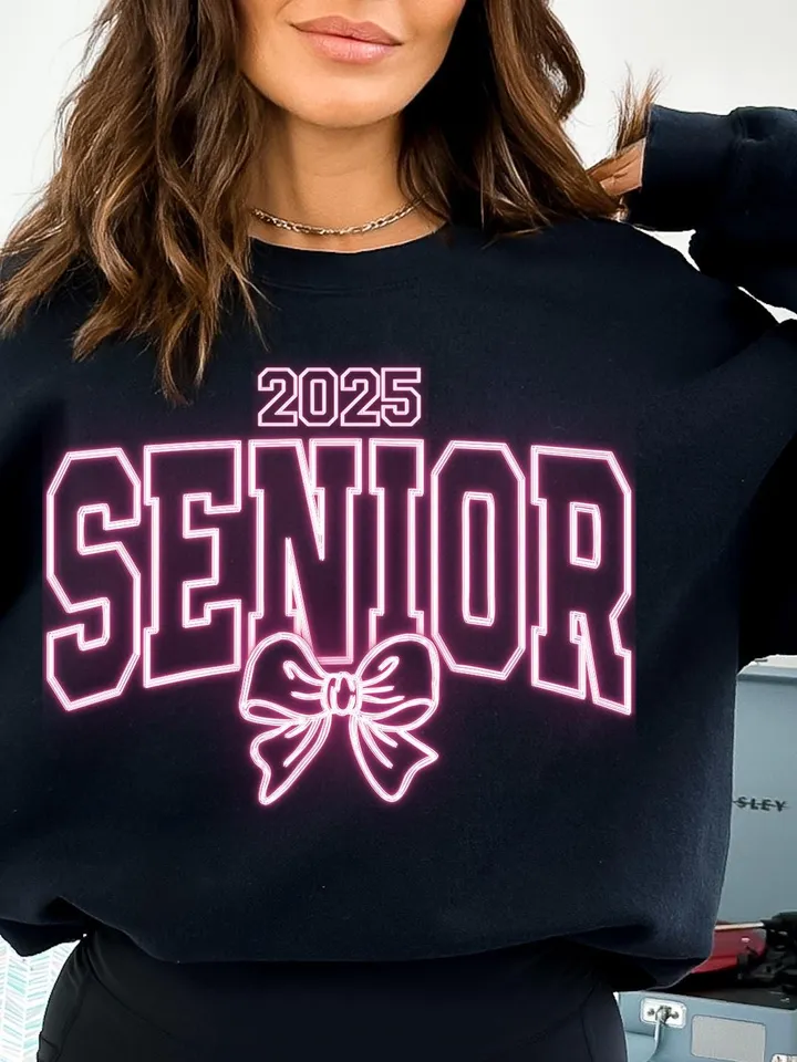 Coquette, Neon Senior 2025 PNG,Pink Bow png,Senior 2025 png,Class of 2025 png,Graduation 2025 png,High School Shirt png,University png,Grad