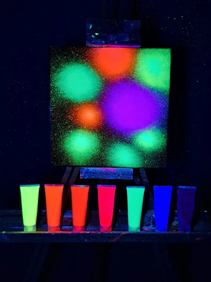 Fluorescent neon painting oil painting abstract modern art contemporary art on canvas