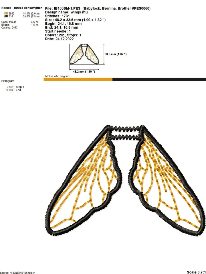 Free Standling Lace Machine Embroidery Design Queen of a fly Brooch Jewelery Embroidery Pattern FSL embroidery pattern