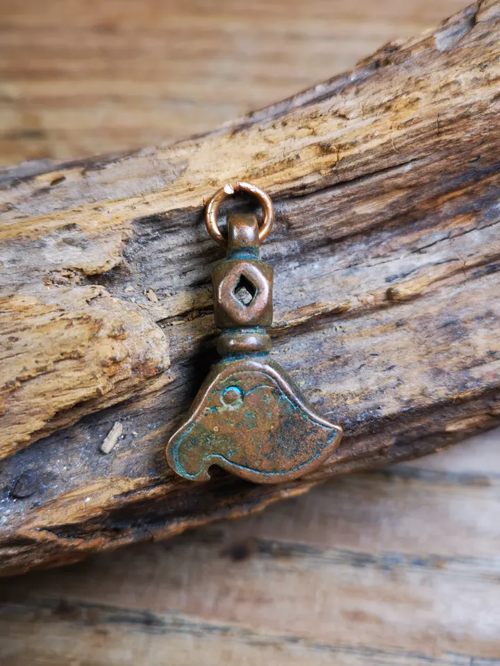 Gandhanra Antique Tibetan Amulet Pendant,Kartika(knife of the dakinis), Trantic Buddhism Dharma, Made of Lima Brass