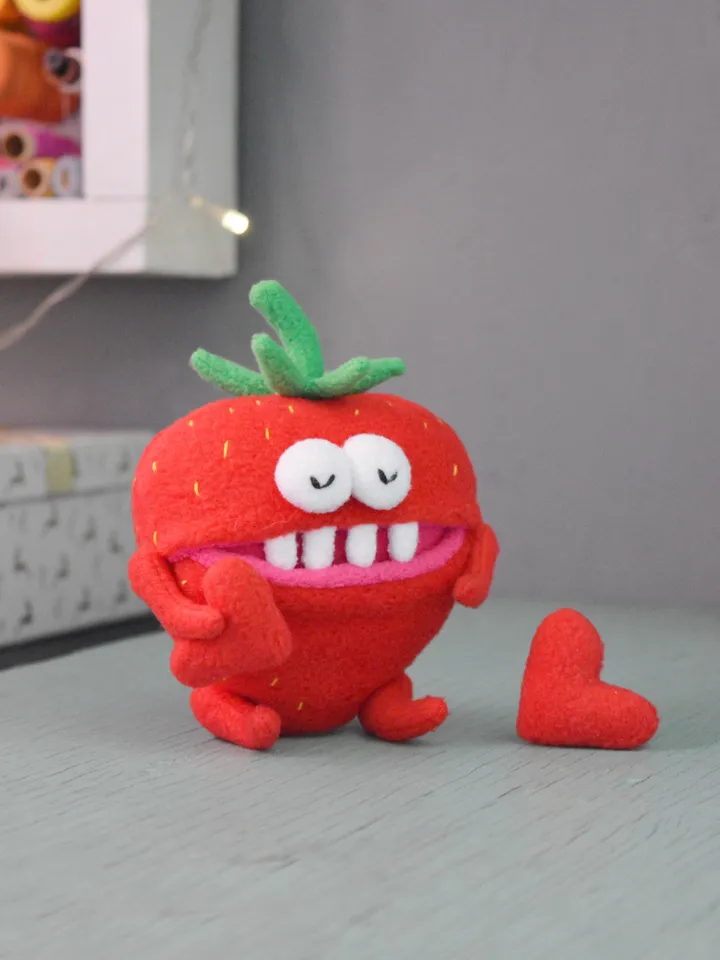 Fleece Plush Toy Pattern – Cute Strawberry Softie PDF