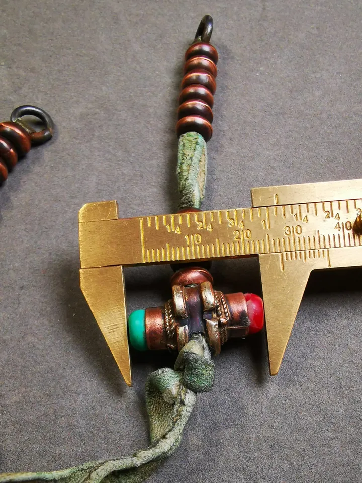 Gandhanra 9mm Tibetan Buddhist Prayer Bead Counters for 10-20mm Mala,with Agate Pendant,Made of Red Copper