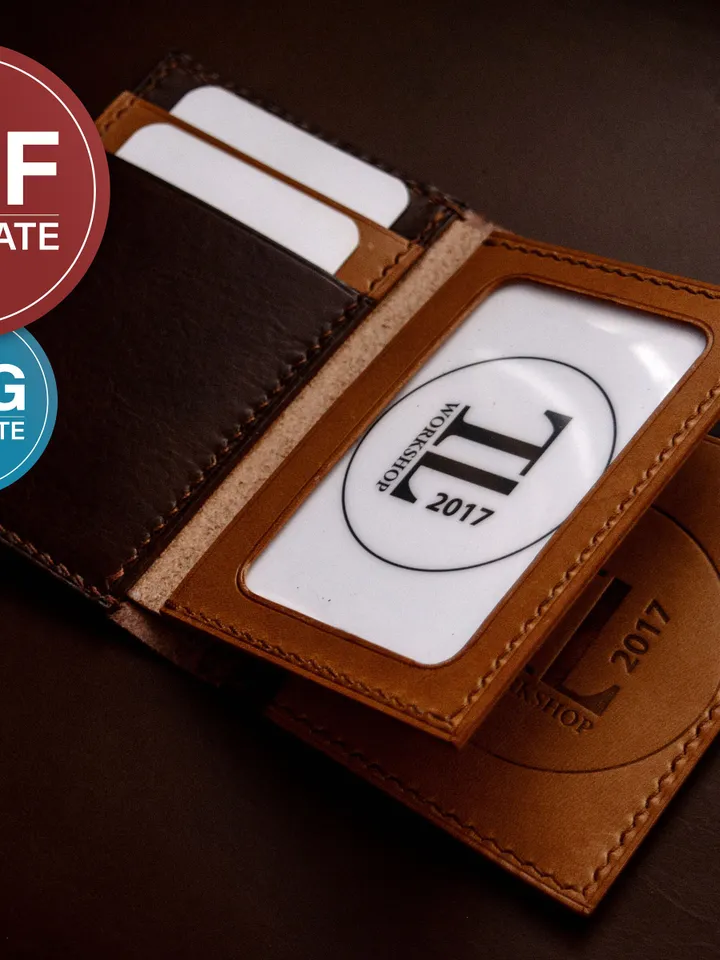 Leather Wallet PDF Pattern: Driver License & Card Holder Template (SVG) + Video