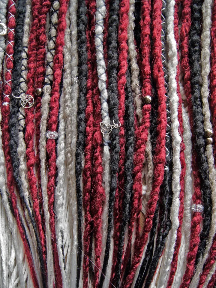 Viking dread extension Synthetic Crochet black burgundy gray dreadlocks Double Single ended dread Set Full Head Faux locs Witch hair