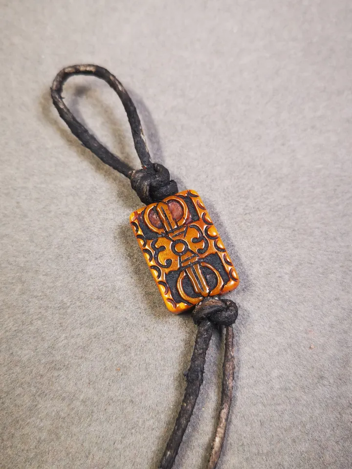 Gandhanra Tibetan Buddhism Vajra Pendant,Hand Carved Yak Bone Dorje Amulet