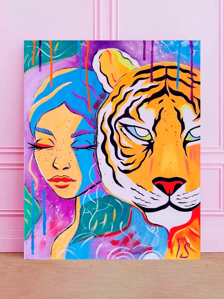 Tiger Girl original acrylic painting