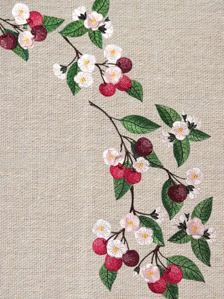 Cherry blossom set 3D machine embroidery design applique pattern digital embroidery pattern home and clothing décor embroidery motif floral