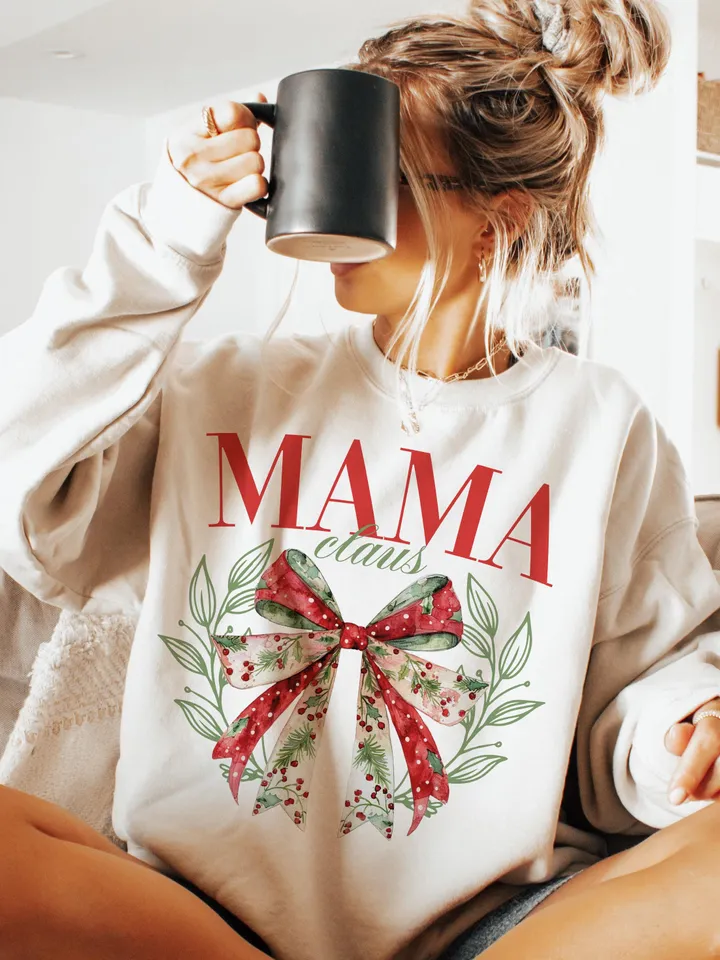 Mama Claus PNG, Coquette bow Christmas png, Christmas Season Png, Christmas png, Retro Christmas Shirt PNG, Pink Christmas png files