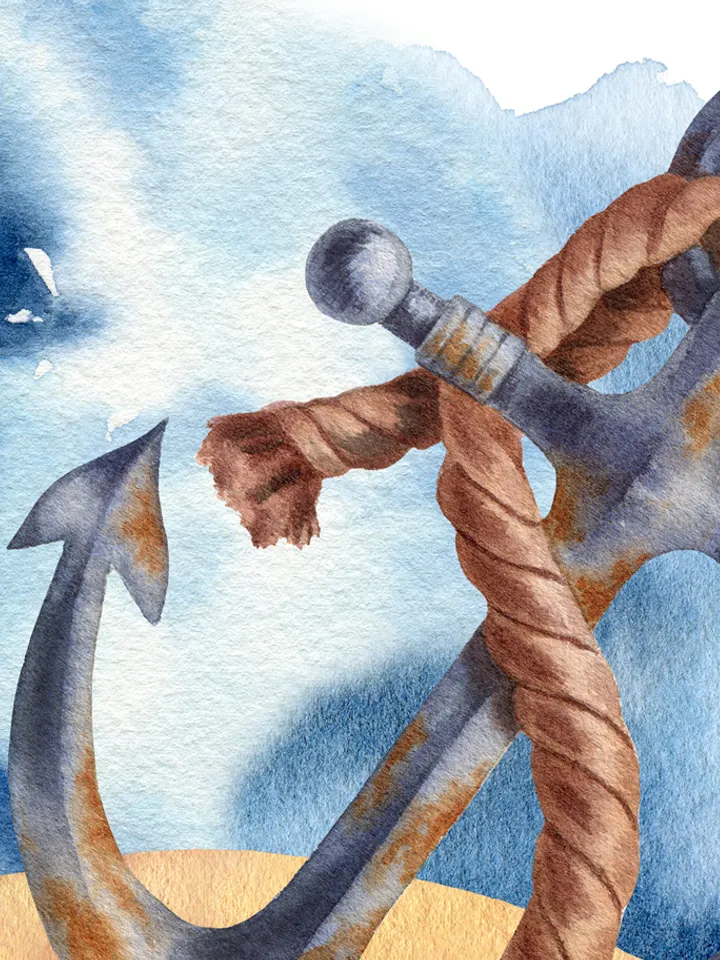 Nautical hand-painted (not AI) watercolor clipart. Lighthouse, octopus, seastar, anchor, ocean. Wall art, nursery decor. Individual PNG files. Instant download