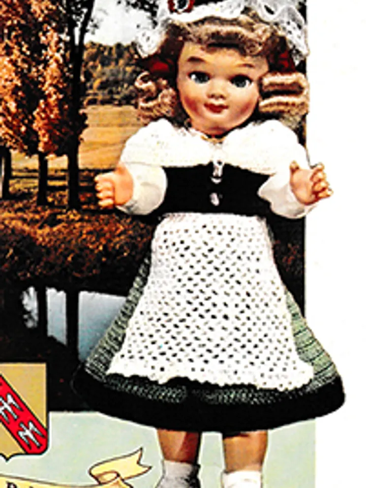 Vintage Crochet Pattern Dress for Doll Lorraine Doll Pattern Digital Download PDF