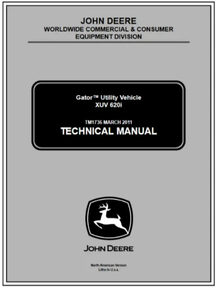 John Deere 620i Gator XUV ATV Technical Manual Service TM1736