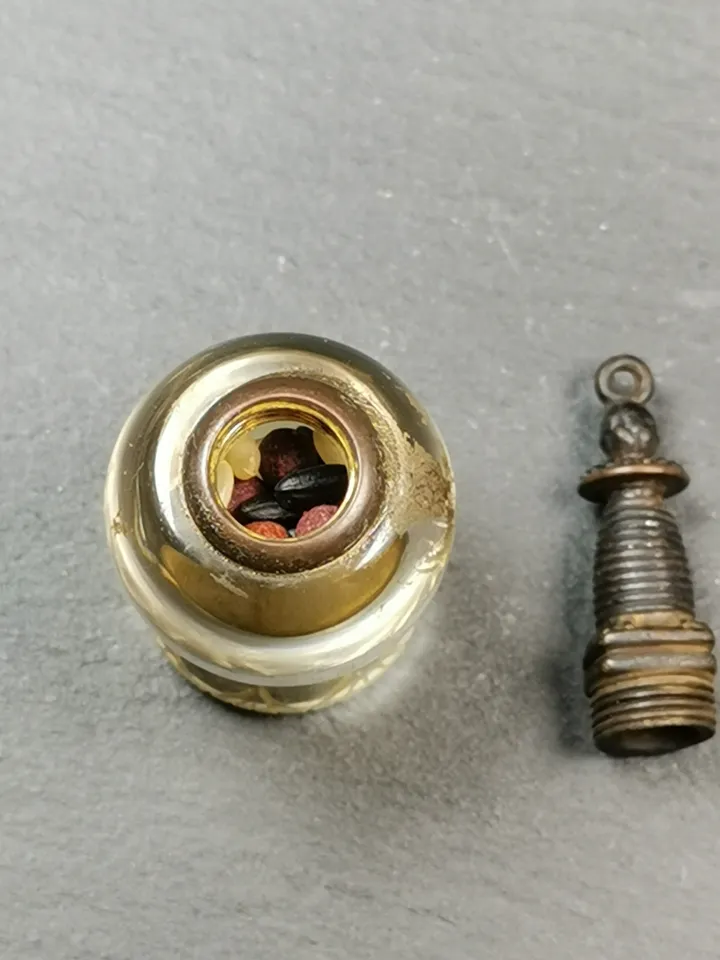 Gandhanra Handmade Tibetan Buddhist Amulet,Crystal Stupa Pendant,Pagoda,Buddhist Tower,Gau Shrine,Mani Rilbu Bottle,Consecration Zung,2.1"