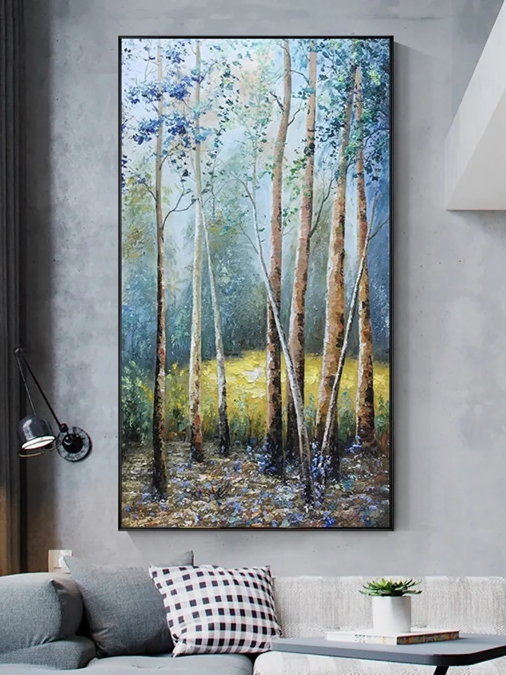 Original painting,Large wall art,Boho wall decor, Forest oil painting, Home decor, Art decor, Abstract art,Holiday decor, Bedroom decor