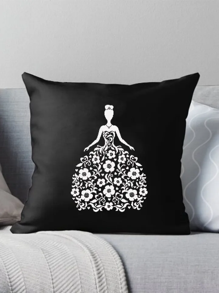 Wedding Dress cross stitch pattern download PDF Silhouette bride cross stitch, Flower dress, Monochrome cross stitch mandala dress #M194
