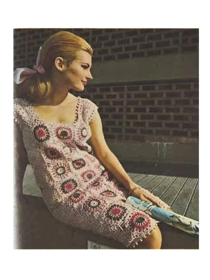 Dress crochet pattern, granny squares crochet dress, motif dress crochet, summer dress crochet pattern pdf