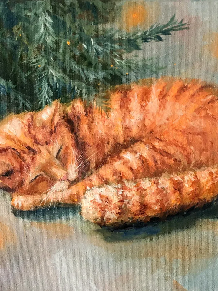Kitty Painting Cats Original Painting Animals Oil Painting Cat Portrait