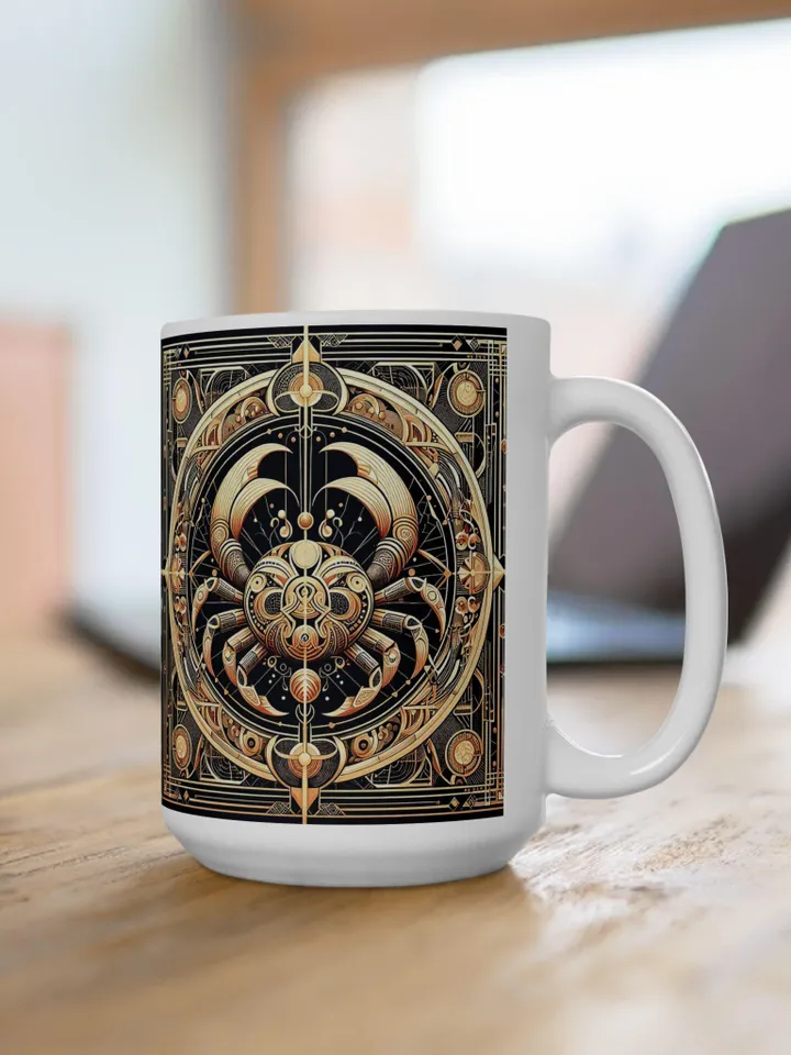 Cancer Zodiac Ceramic Mug, Unique Tea Cup, Gift for Art Lovers, Elegant Home Decor, Holiday Mug, Coffee Cup, Cancer Gift, Astrology Mug,