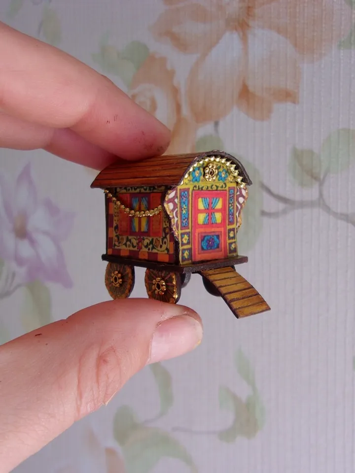 Gypsy wagon. Toy for a doll .1:12 scale.