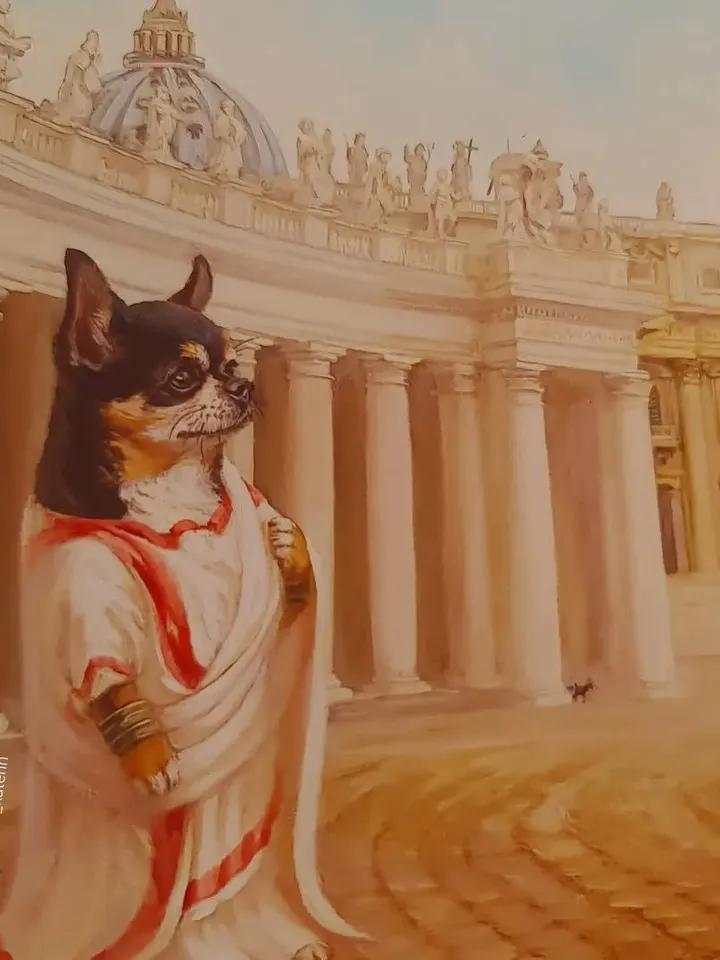 print of oil painting chihuahua Rome