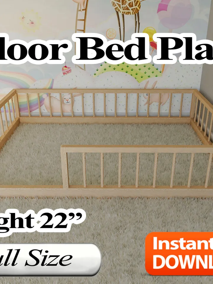 Montessori Floor Bed Plan, Full Size, PDF, DIY