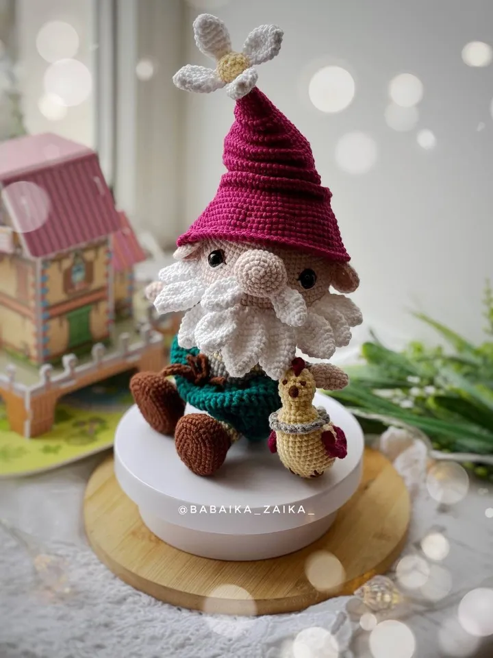 PDF Crochet Pattern Easter Cute Gnome and Chicken, Easter ornaments, Amigurumi Chicken, Amigurumi Easter Toy, Amigurumi Scandinavian Gnome