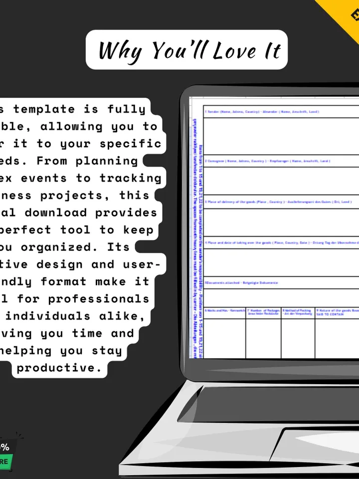 CMR International Bill of Lading Template, Google Sheets, Shipping Document, Logistics, Freight Management, Export, Import Form