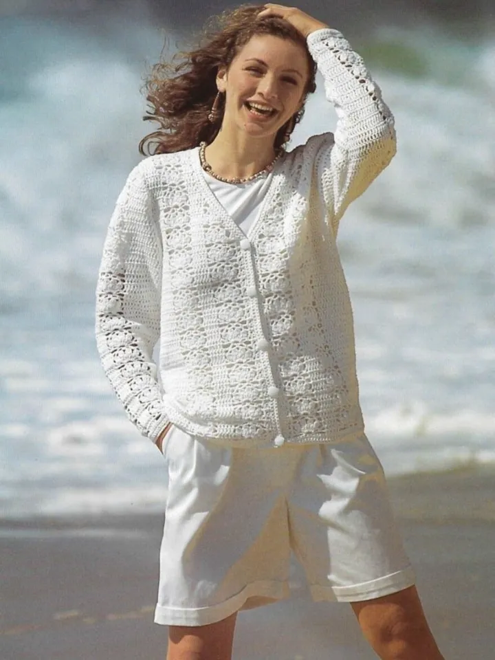 Cardigan crochet pattern , summer cardigan women crochet lace cardigan PDF