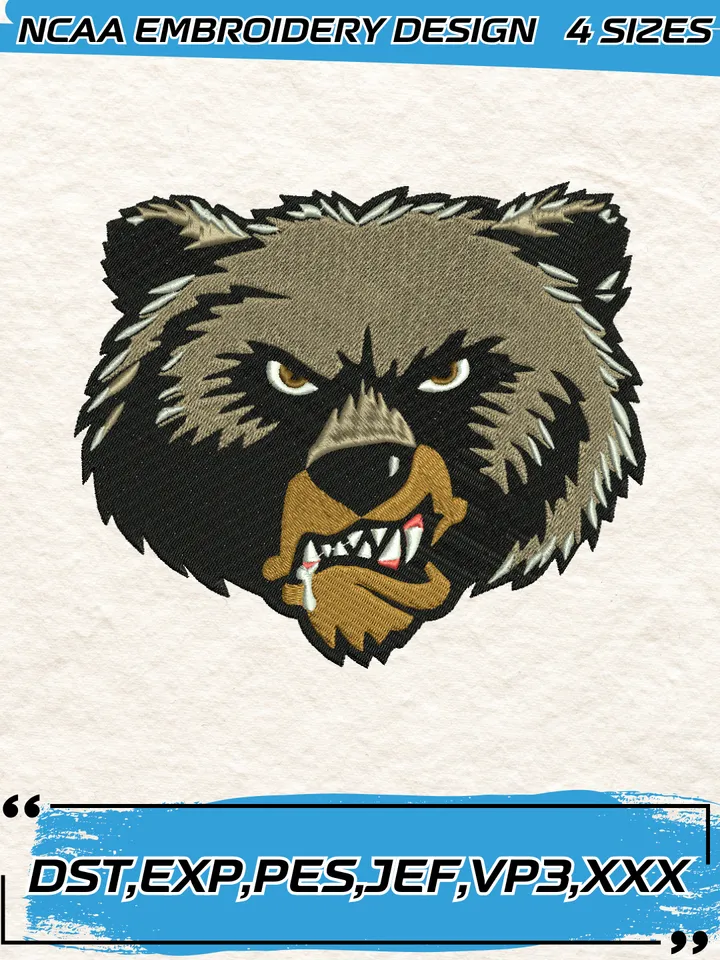 Montana Grizzlies Mascot Embroidery Designs,NCAA Logo Embroidery Design,Machine Embroidery Design File,4 Sizes, Digital Download