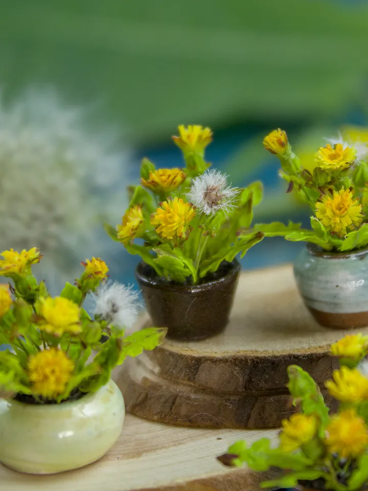 TUTORIAL Miniature dandelion with cold porcelain / air dry clay