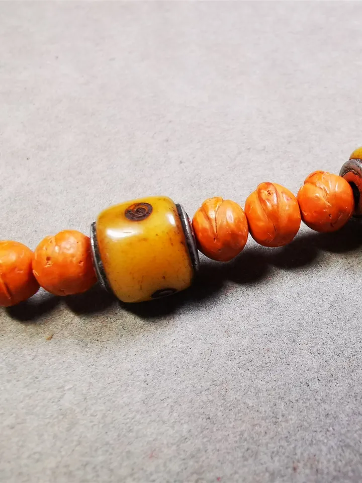 Gandhanra Yak Bone Carved Tibetan Mala Spacer Beads,Marker Beads for Prayer Beads Necklace Accessories,0.47&quot; × 0.47&quot;